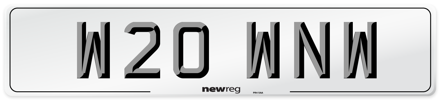 W20 WNW Number Plate from New Reg